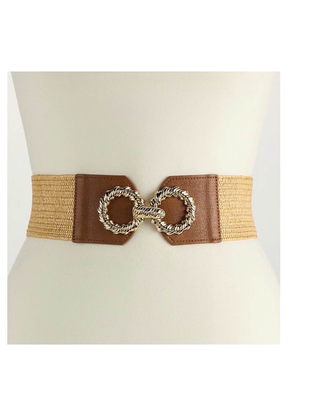 Women’s Nine West Wide Twist Texture Interlock Buckle Belt